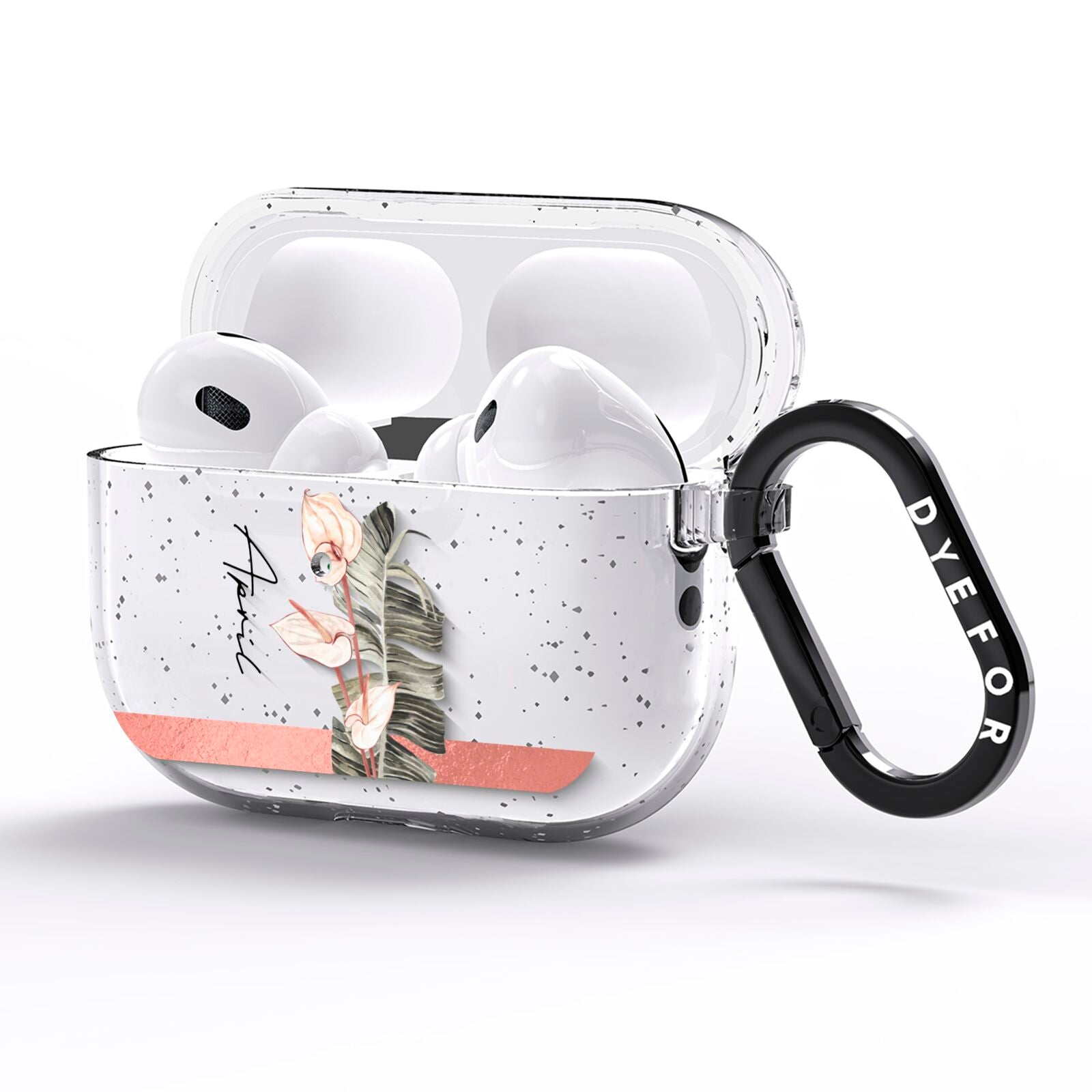 Personalised Anthurium AirPods Pro Glitter Case Side Image