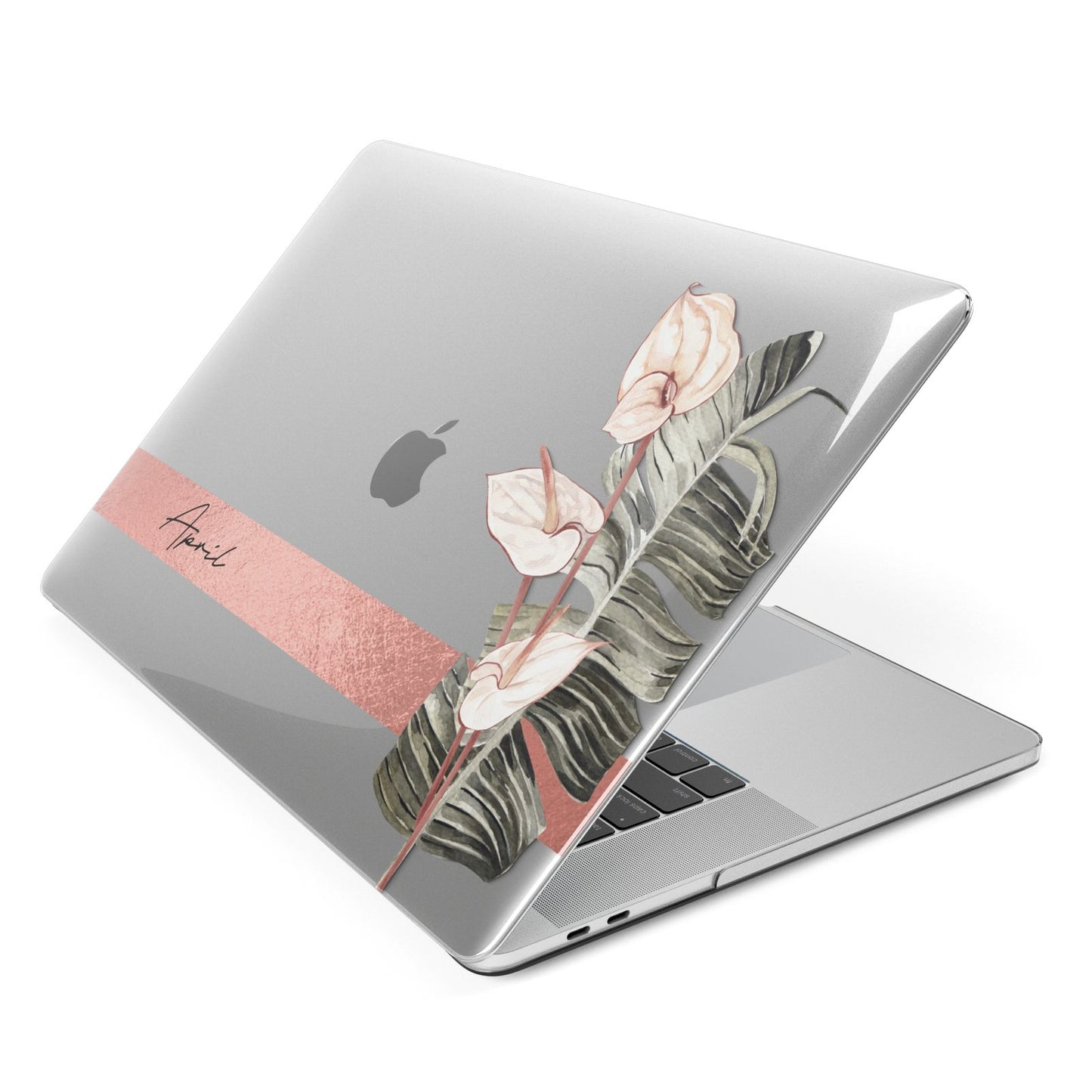 Personalised Anthurium Apple MacBook Case Side View