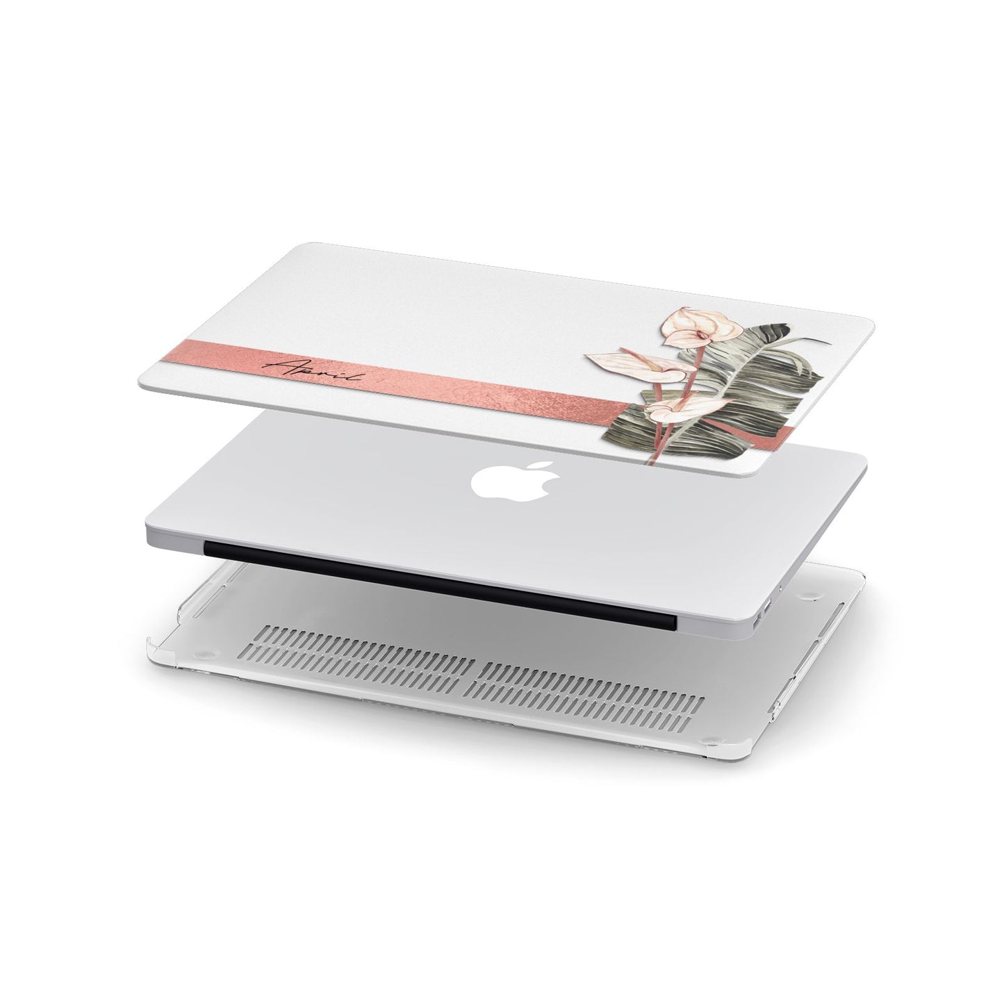 Personalised Anthurium Apple MacBook Case in Detail