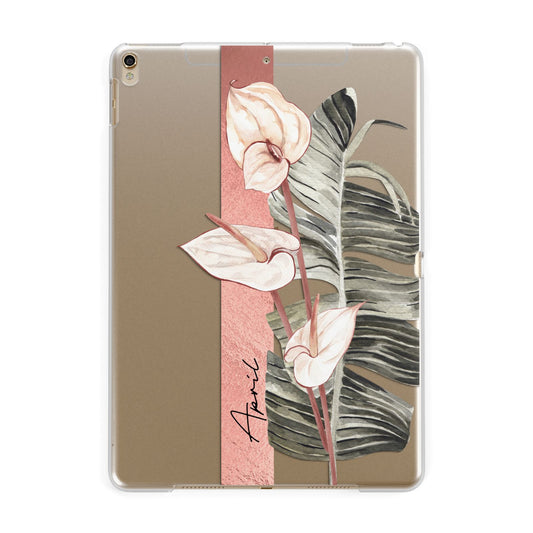 Personalised Anthurium Apple iPad Gold Case