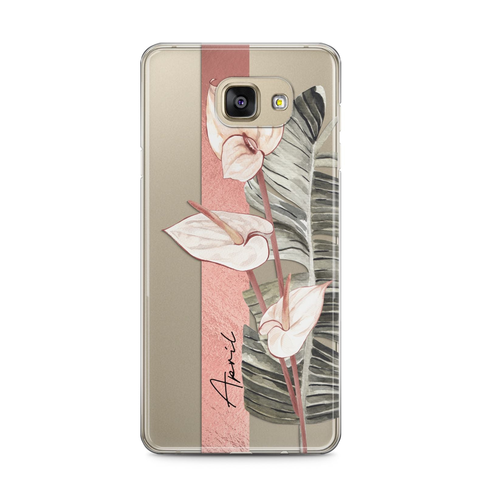 Personalised Anthurium Samsung Galaxy A5 2016 Case on gold phone