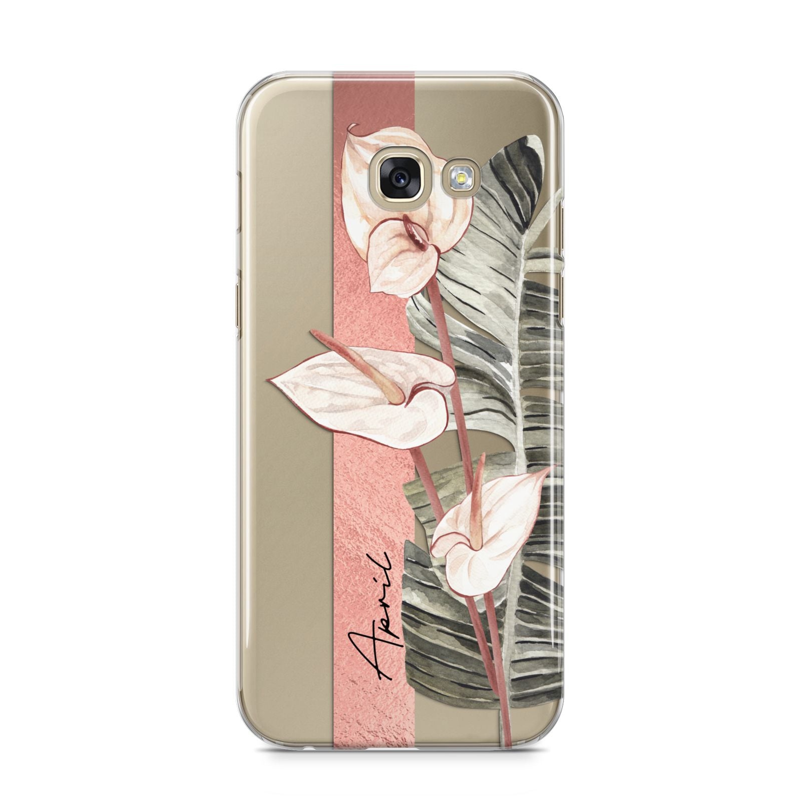 Personalised Anthurium Samsung Galaxy A5 2017 Case on gold phone