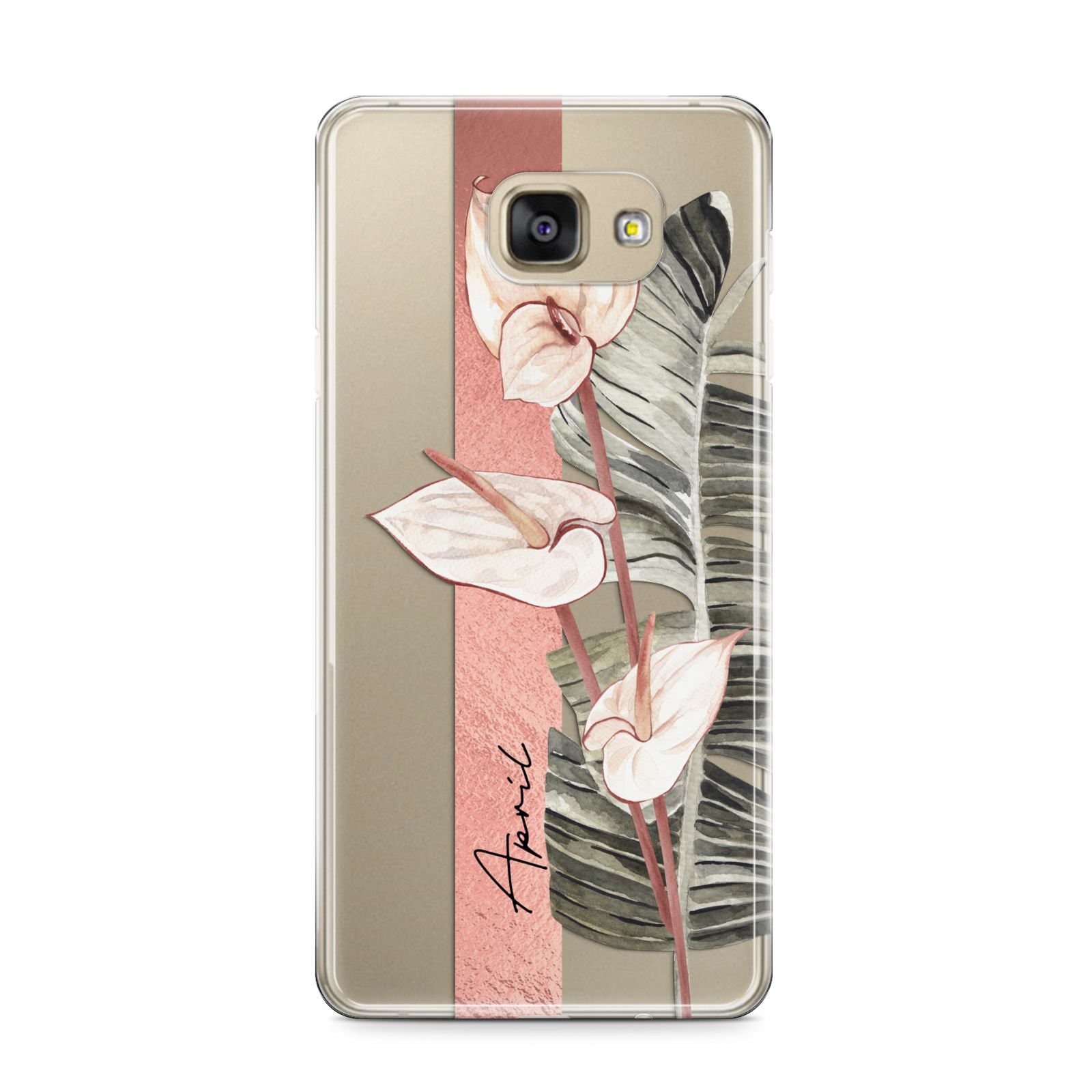 Personalised Anthurium Samsung Galaxy A9 2016 Case on gold phone
