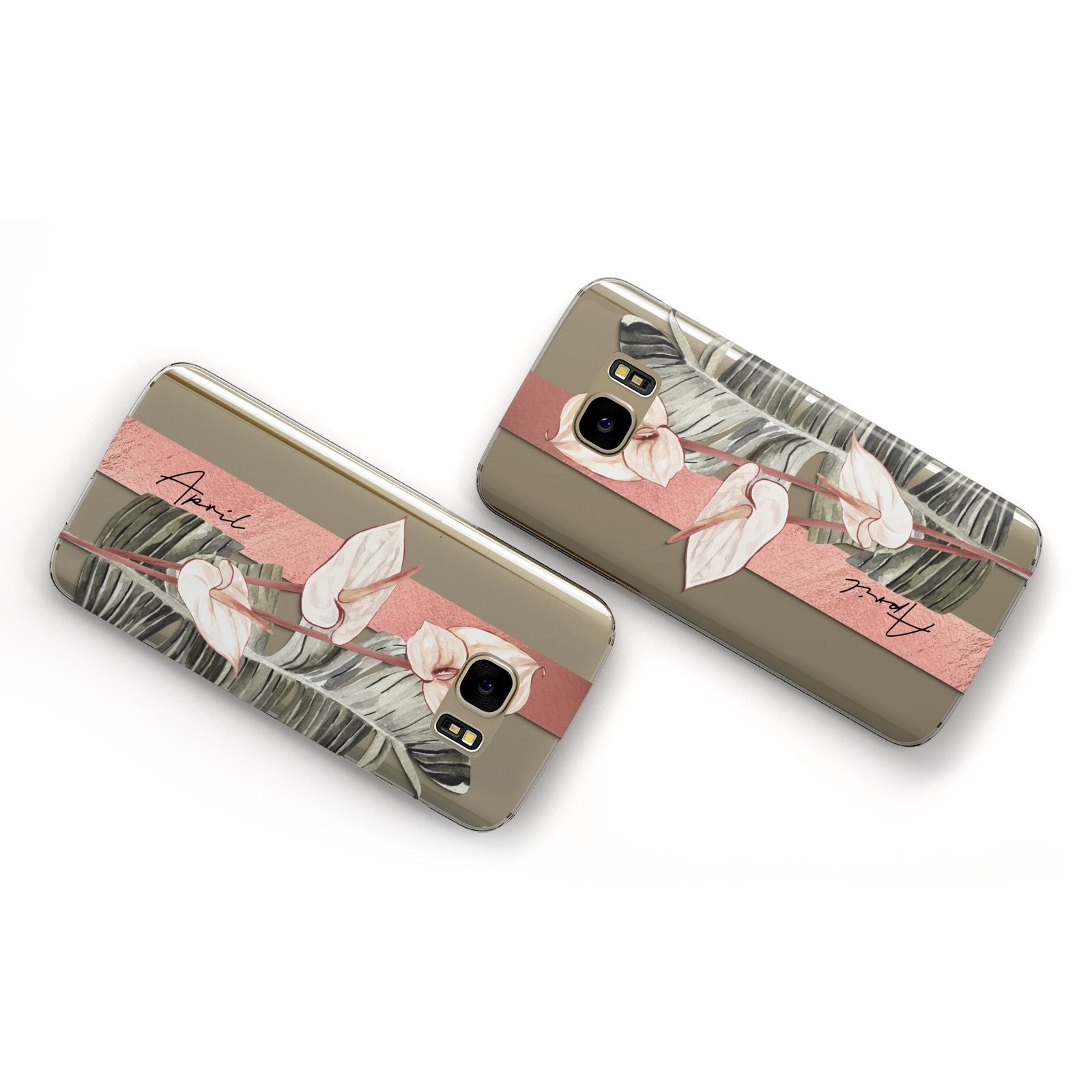 Personalised Anthurium Samsung Galaxy Case Flat Overview