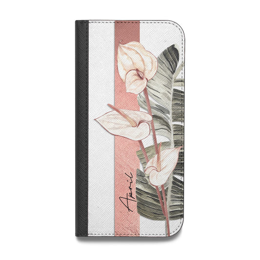 Personalised Anthurium Vegan Leather Flip Samsung Case
