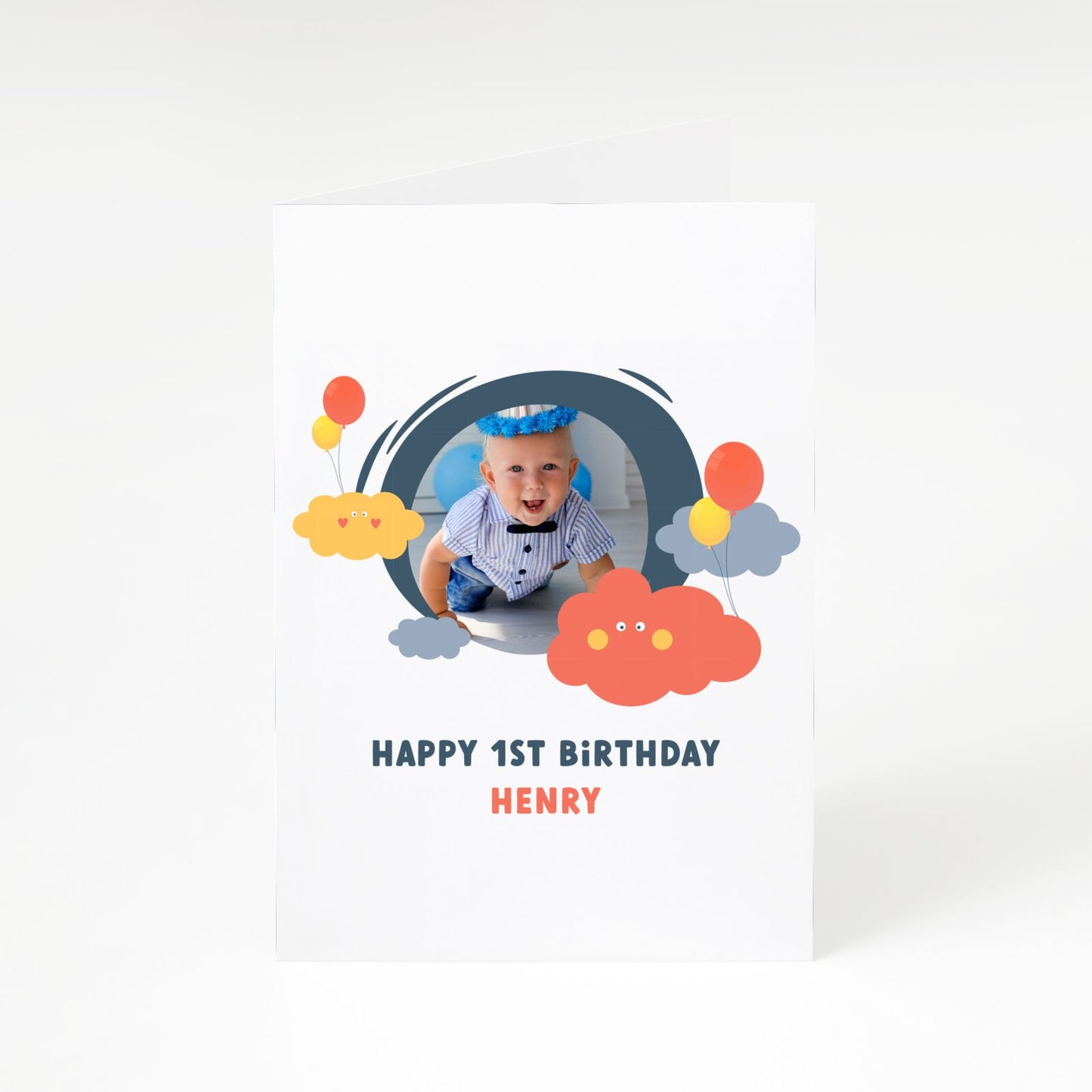 Personalised Any Age Birthday Clouds A5 Greetings Card