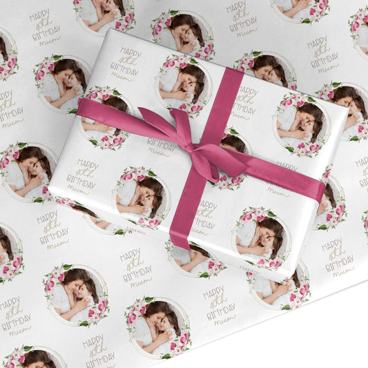 Personalised Any Age Mum s Birthday Photo Custom Wrapping Paper