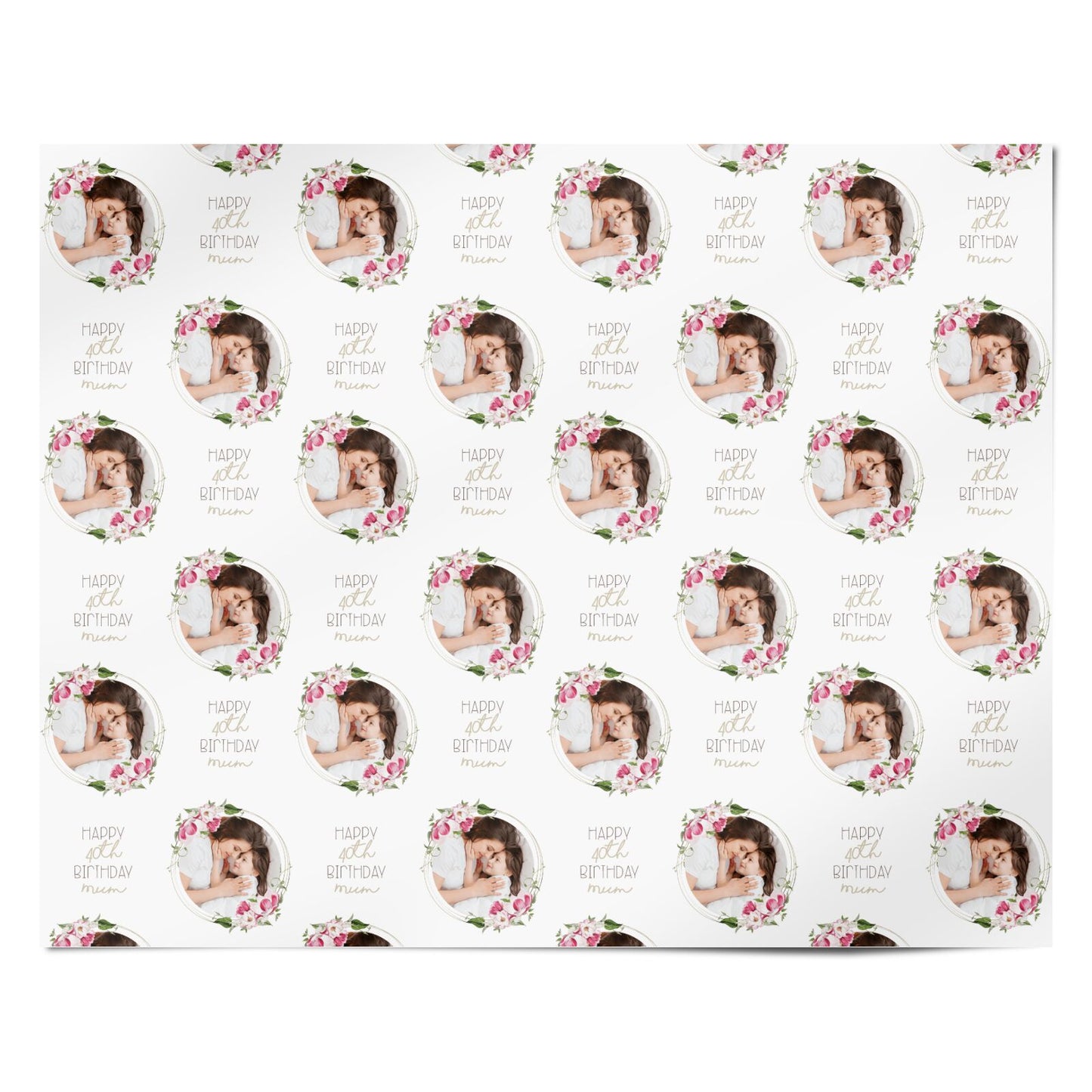 Personalised Any Age Mum s Birthday Photo Personalised Wrapping Paper Alternative