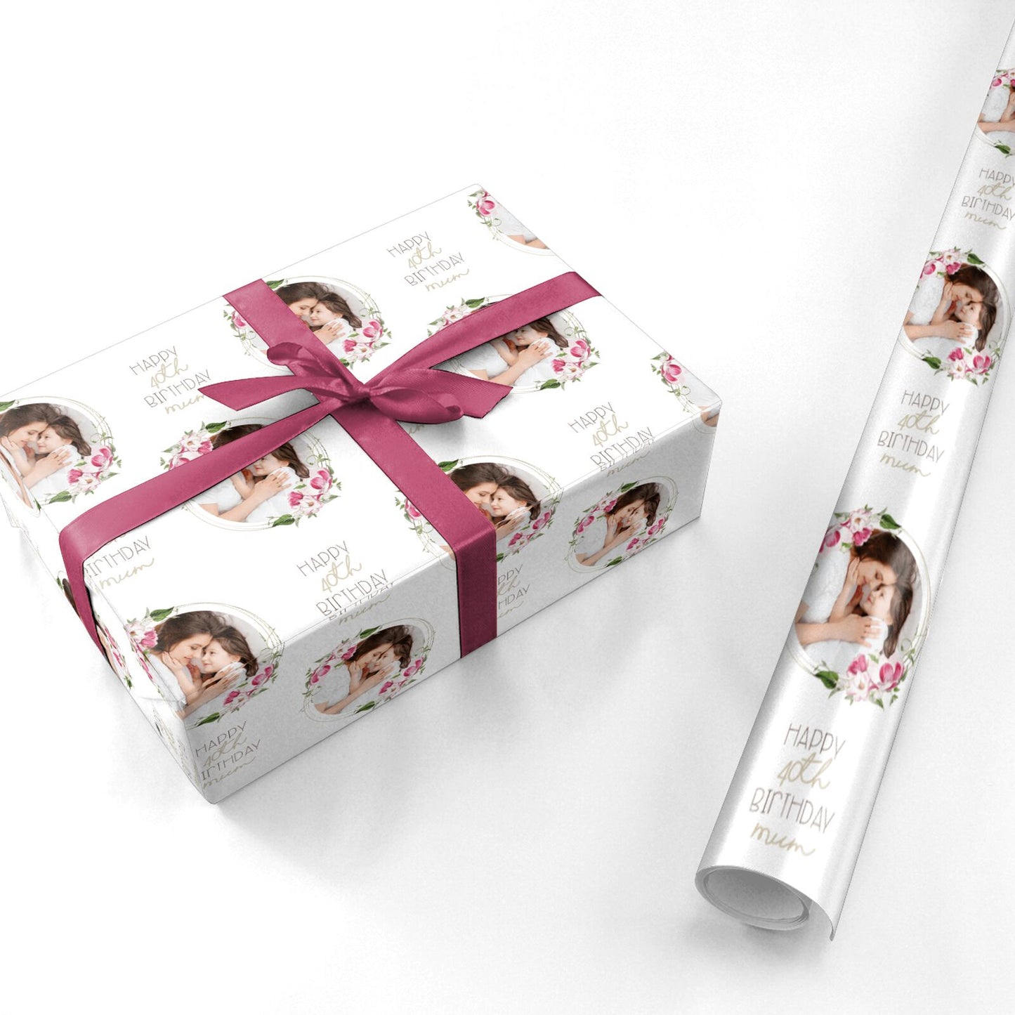 Personalised Any Age Mum s Birthday Photo Personalised Wrapping Paper