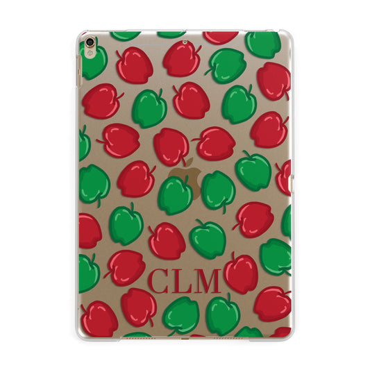 Personalised Apples Initials Clear Apple iPad Gold Case