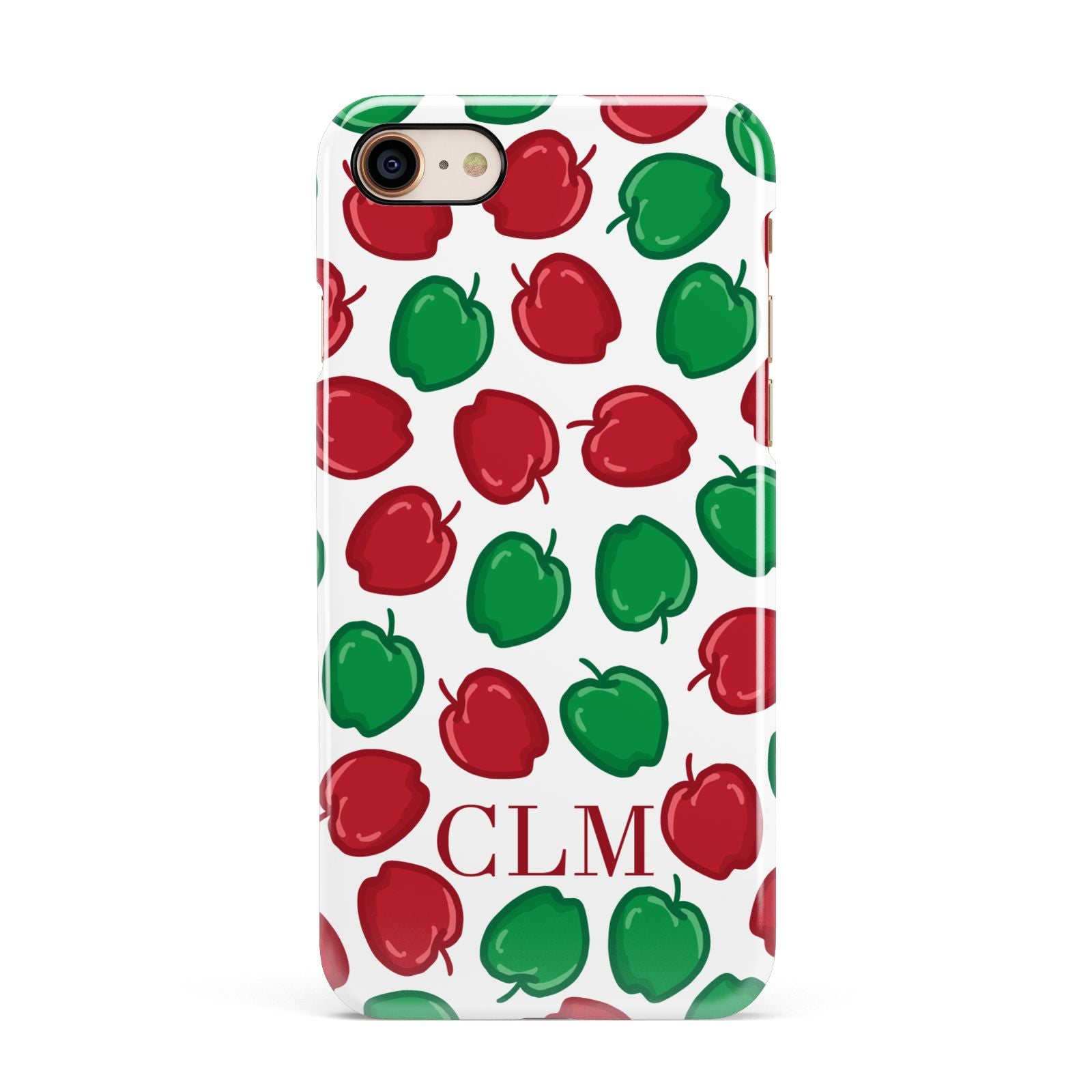 Personalised Apples Initials Clear Apple iPhone 7 8 3D Snap Case