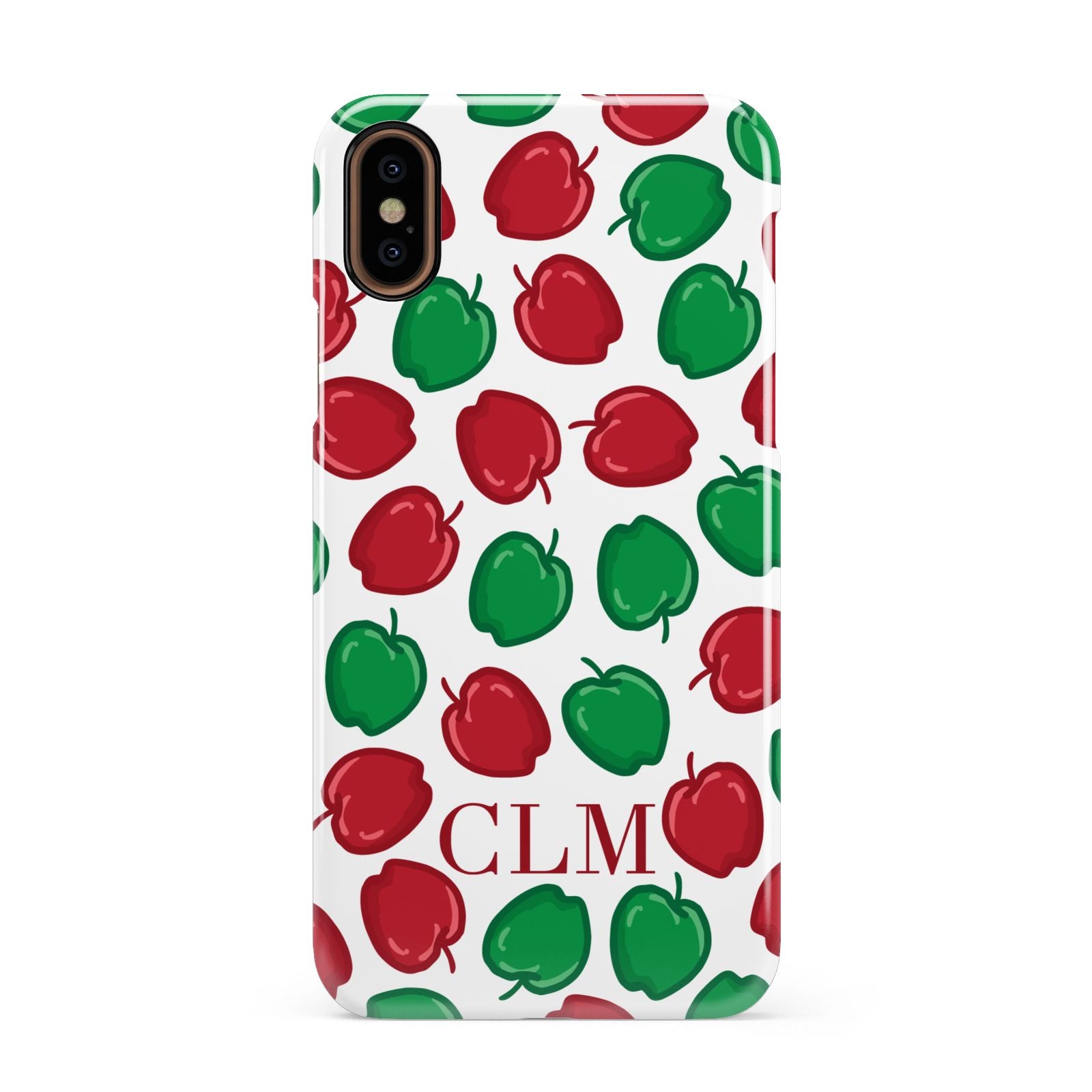 Personalised Apples Initials Clear Apple iPhone XS 3D Snap Case