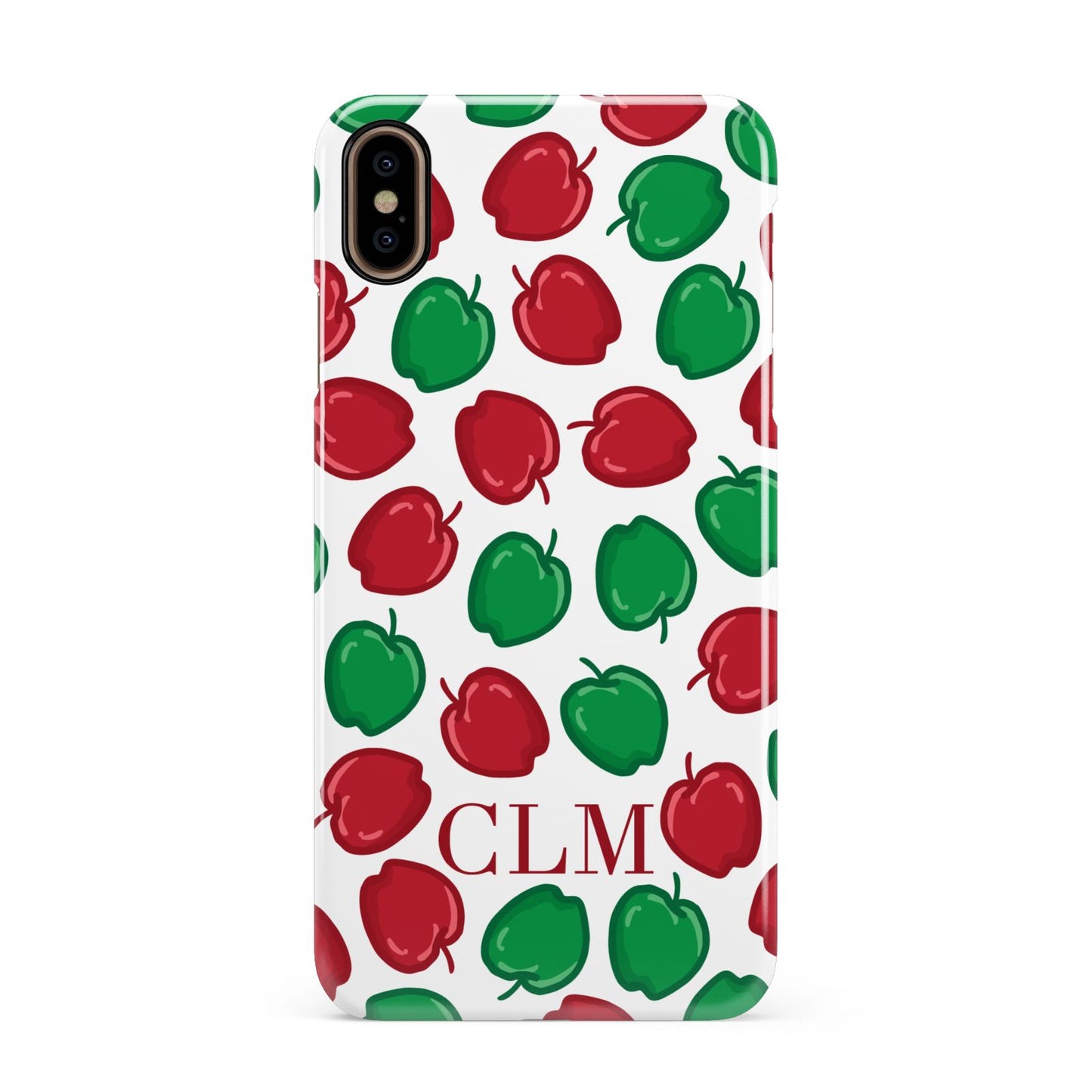 Personalised Apples Initials Clear Apple iPhone Xs Max 3D Snap Case