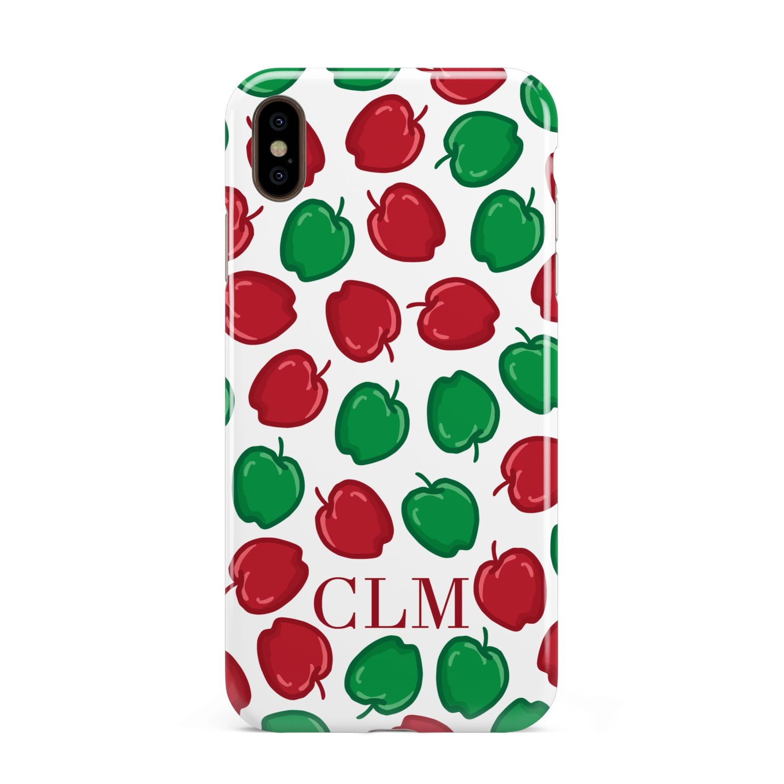 Personalised Apples Initials Clear Apple iPhone Xs Max 3D Tough Case
