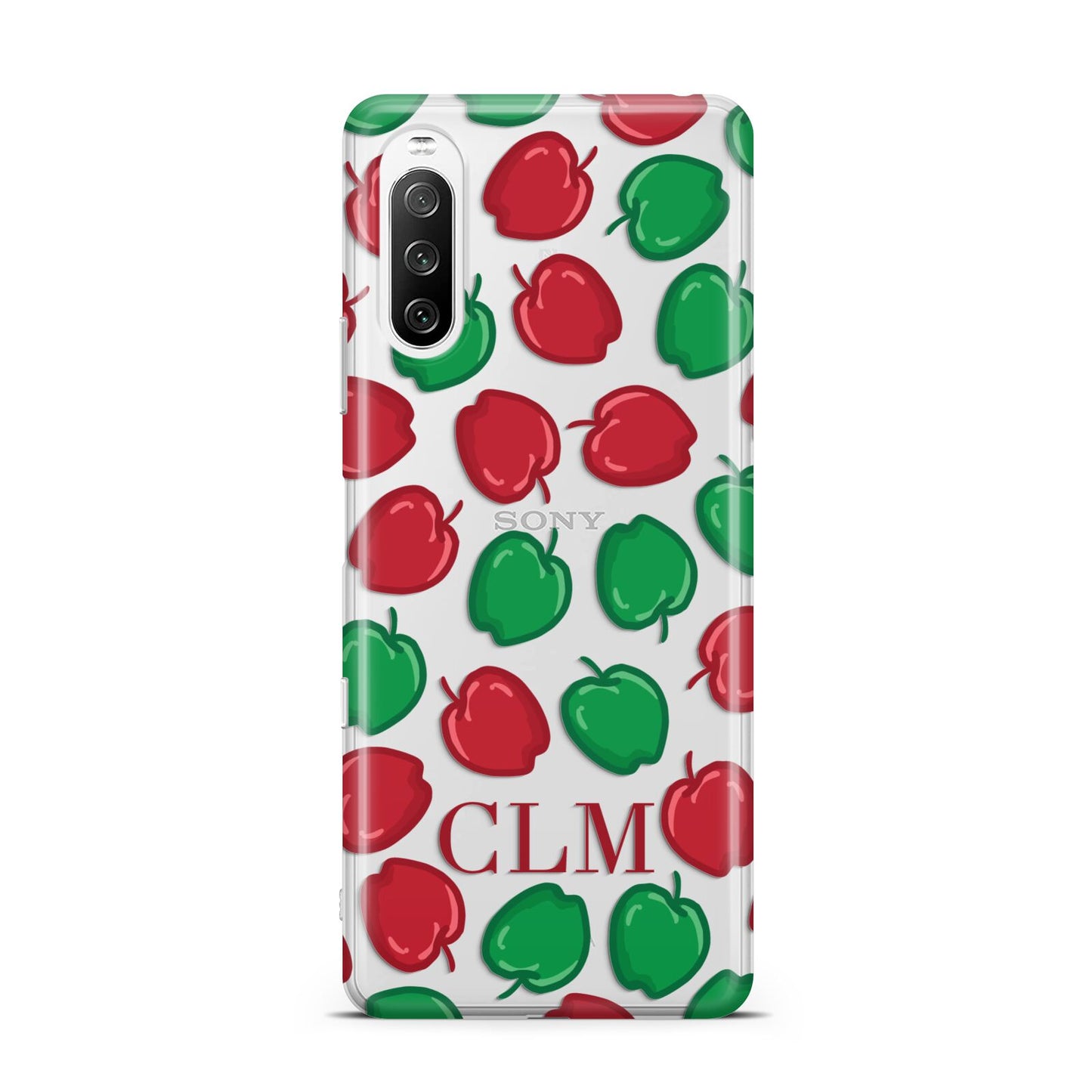 Personalised Apples Initials Clear Sony Xperia 10 III Case