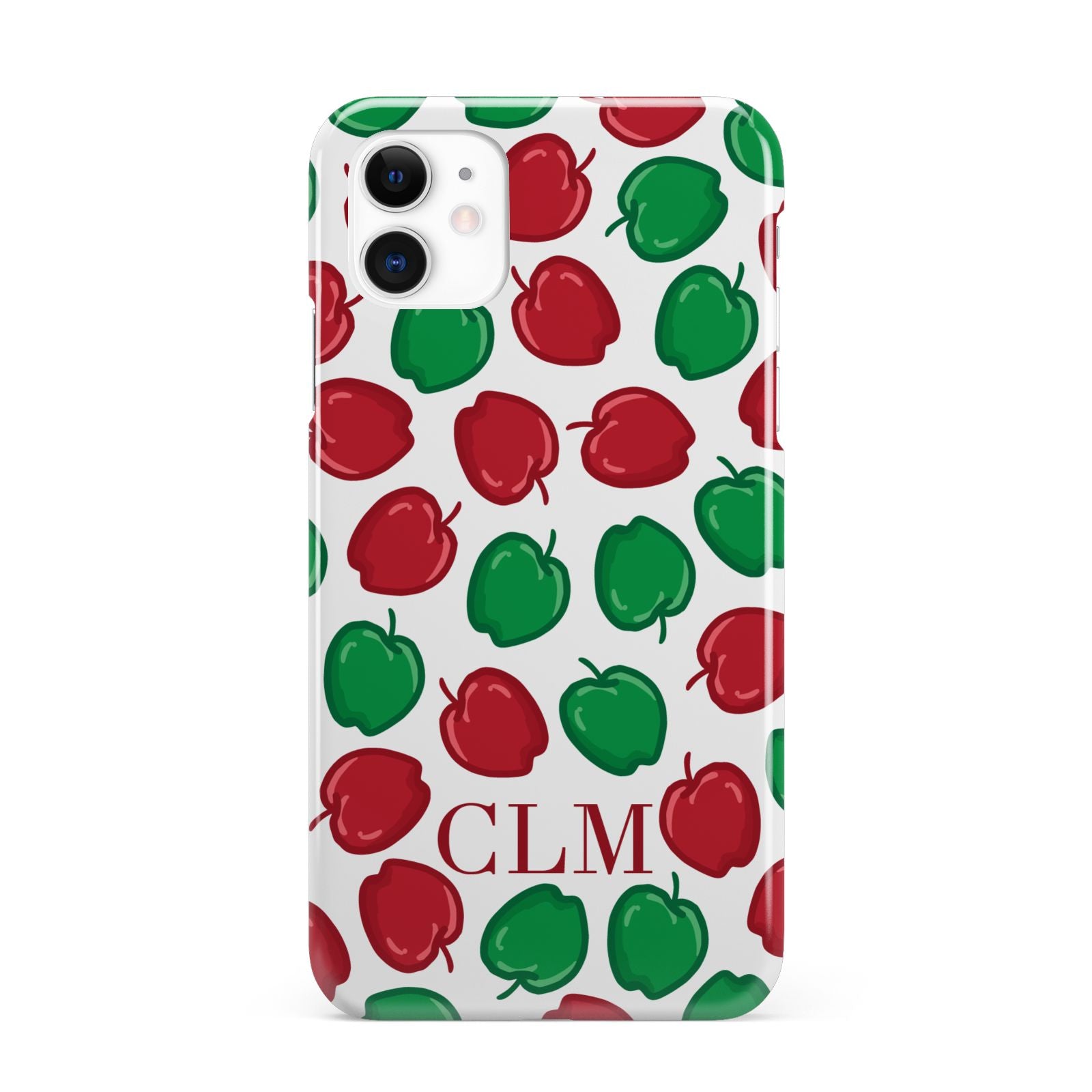 Personalised Apples Initials Clear iPhone 11 3D Snap Case
