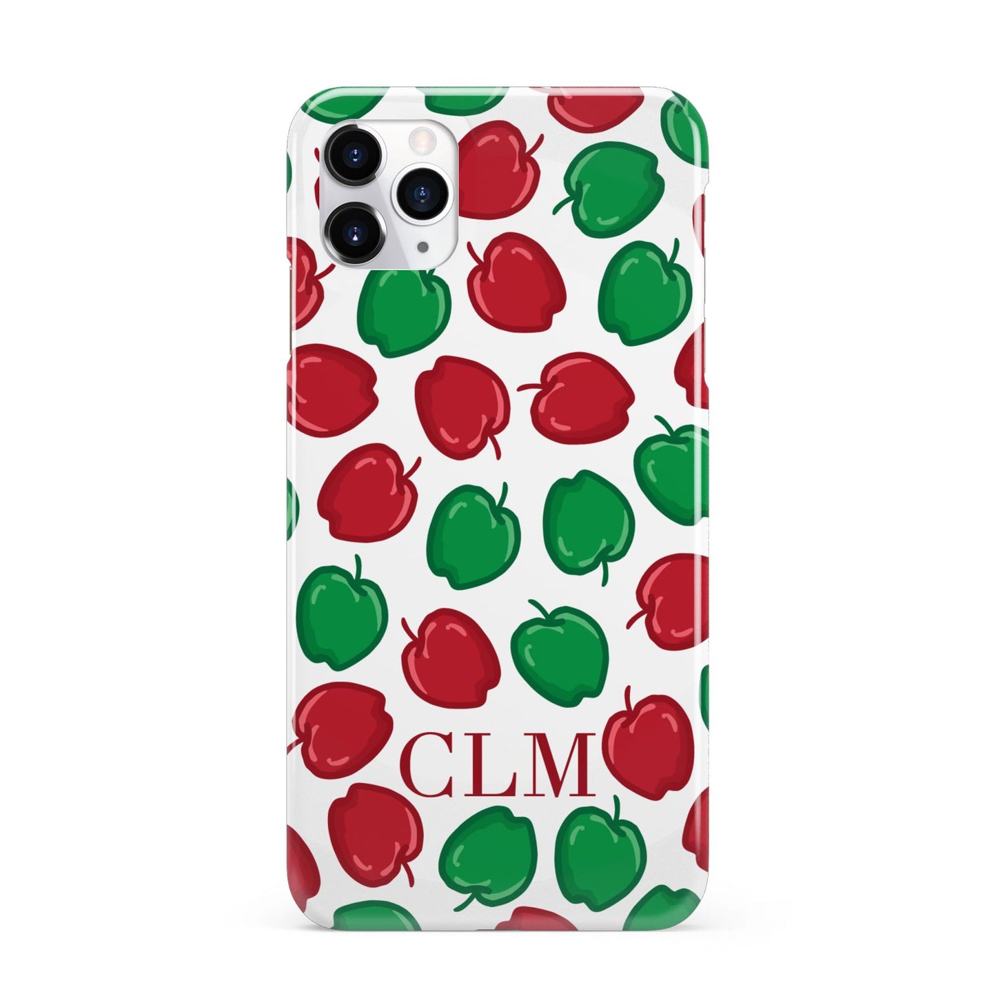 Personalised Apples Initials Clear iPhone 11 Pro Max 3D Snap Case