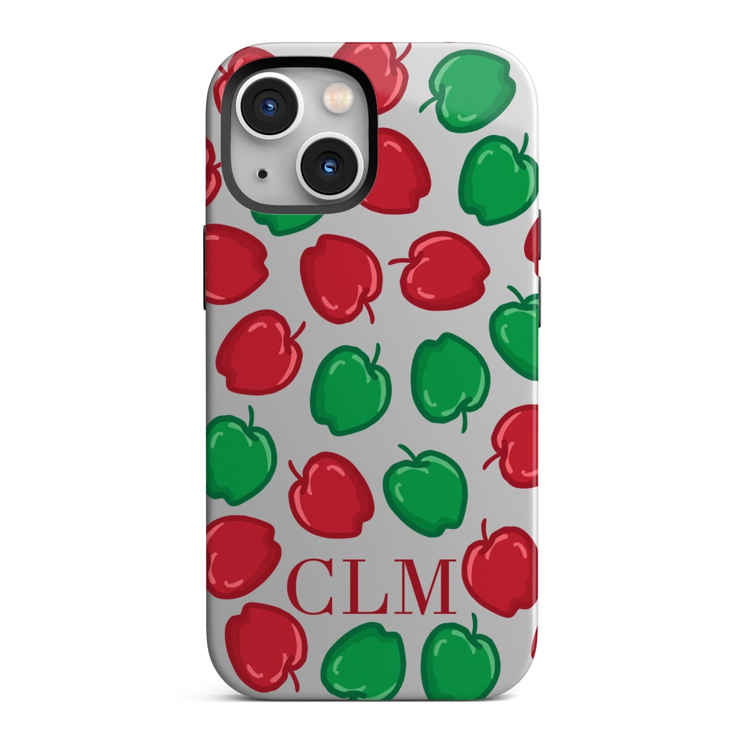 Personalised Apples Initials Clear iPhone 13 Mini Full Wrap 3D Tough Case