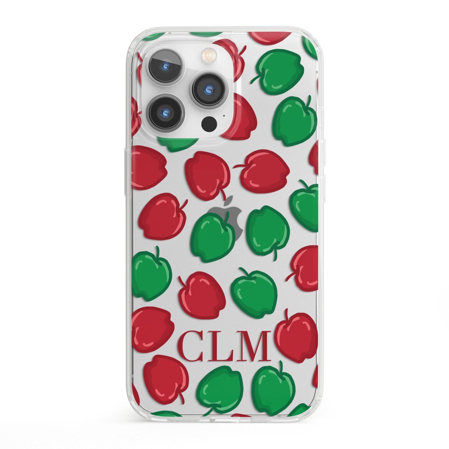Personalised Apples Initials Clear iPhone 13 Pro Clear Bumper Case