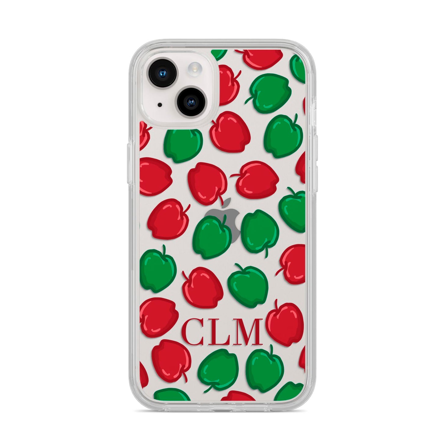Personalised Apples Initials Clear iPhone 14 Plus Clear Tough Case Starlight