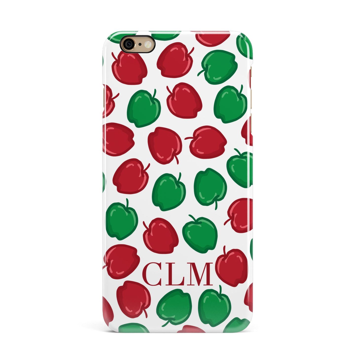 Personalised Apples Initials Clear iPhone 6 Plus 3D Snap Case on Gold Phone