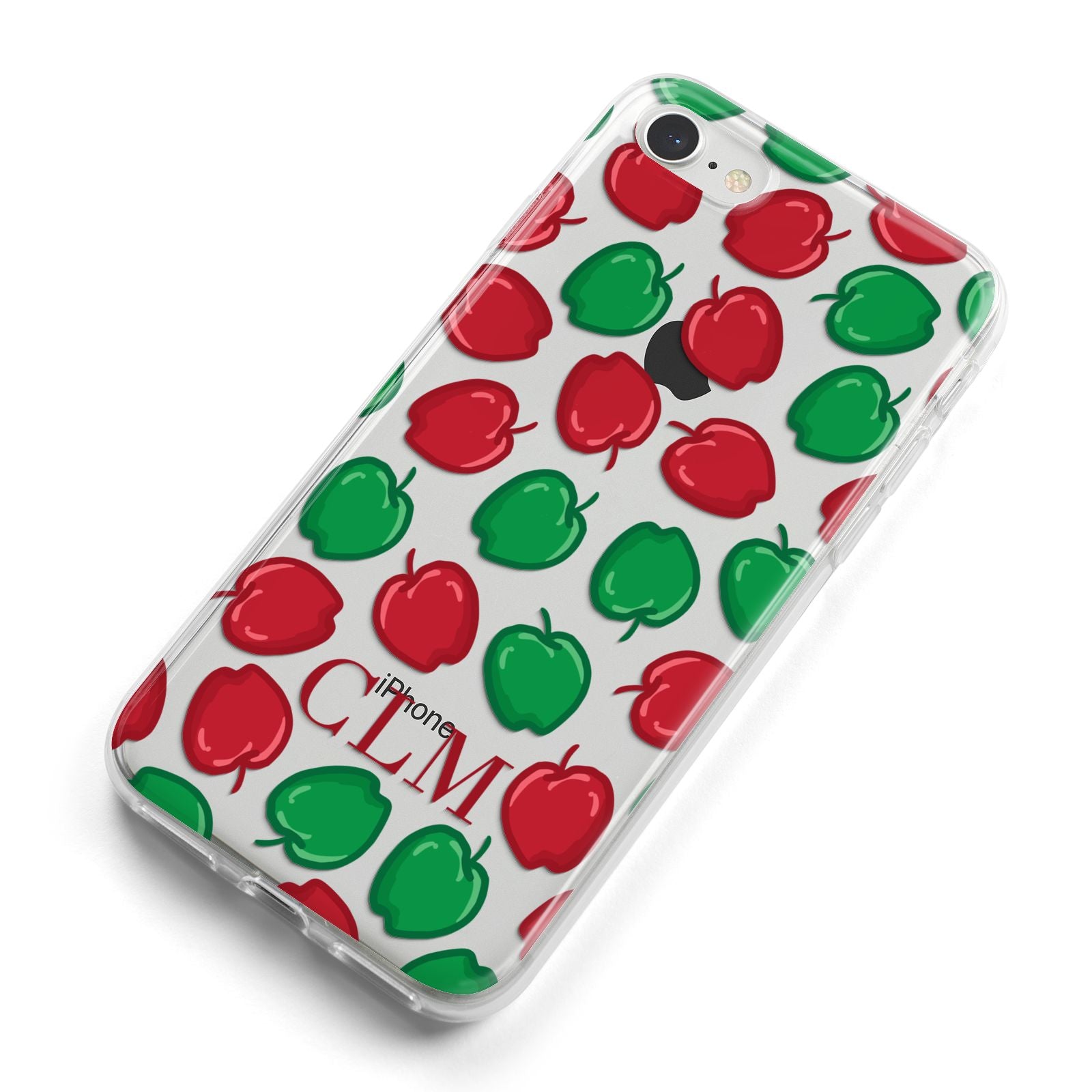 Personalised Apples Initials Clear iPhone 8 Bumper Case on Silver iPhone Alternative Image
