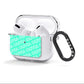 Personalised Aqua Diagonal Name AirPods Clear Case 3rd Gen Side Image