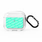 Personalised Aqua Diagonal Name AirPods Clear Case 3rd Gen