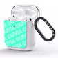 Personalised Aqua Diagonal Name AirPods Clear Case Side Image