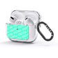 Personalised Aqua Diagonal Name AirPods Glitter Case 3rd Gen Side Image