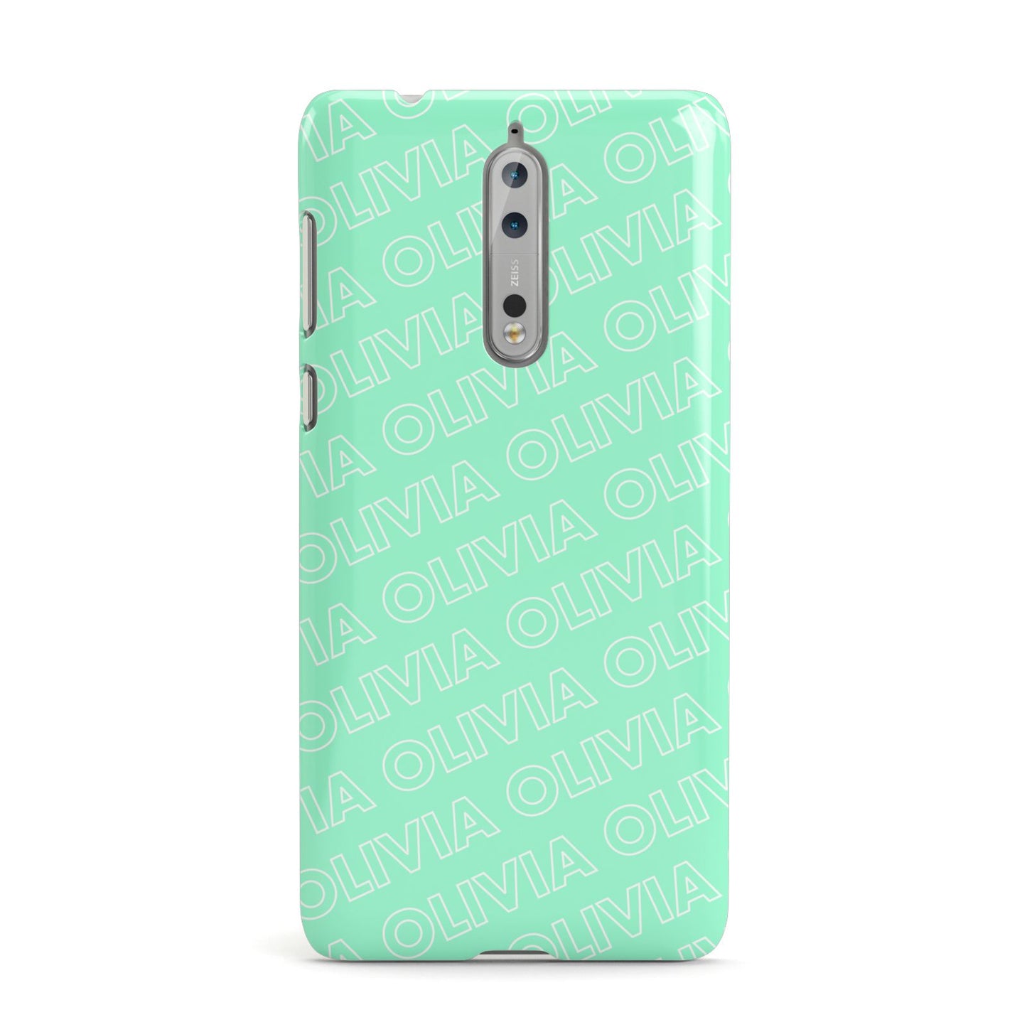 Personalised Aqua Diagonal Name Nokia Case