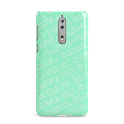 Personalised Aqua Diagonal Name Nokia Case
