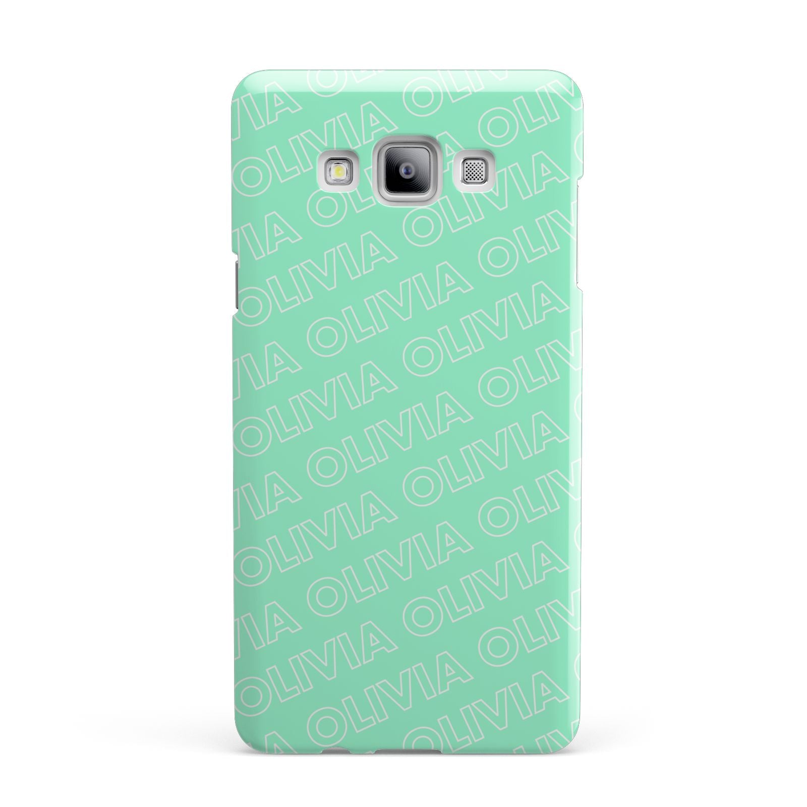 Personalised Aqua Diagonal Name Samsung Galaxy A7 2015 Case