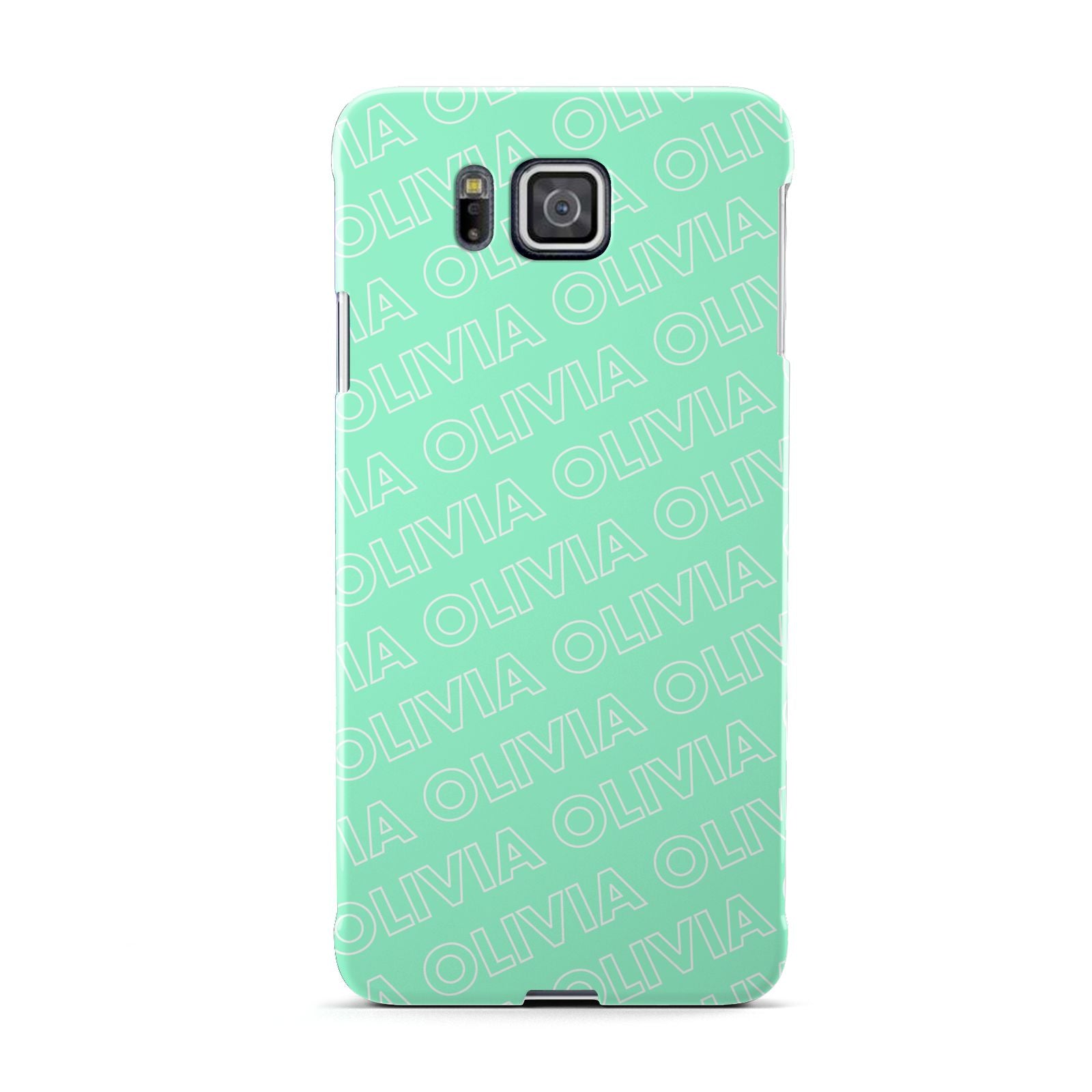 Personalised Aqua Diagonal Name Samsung Galaxy Alpha Case
