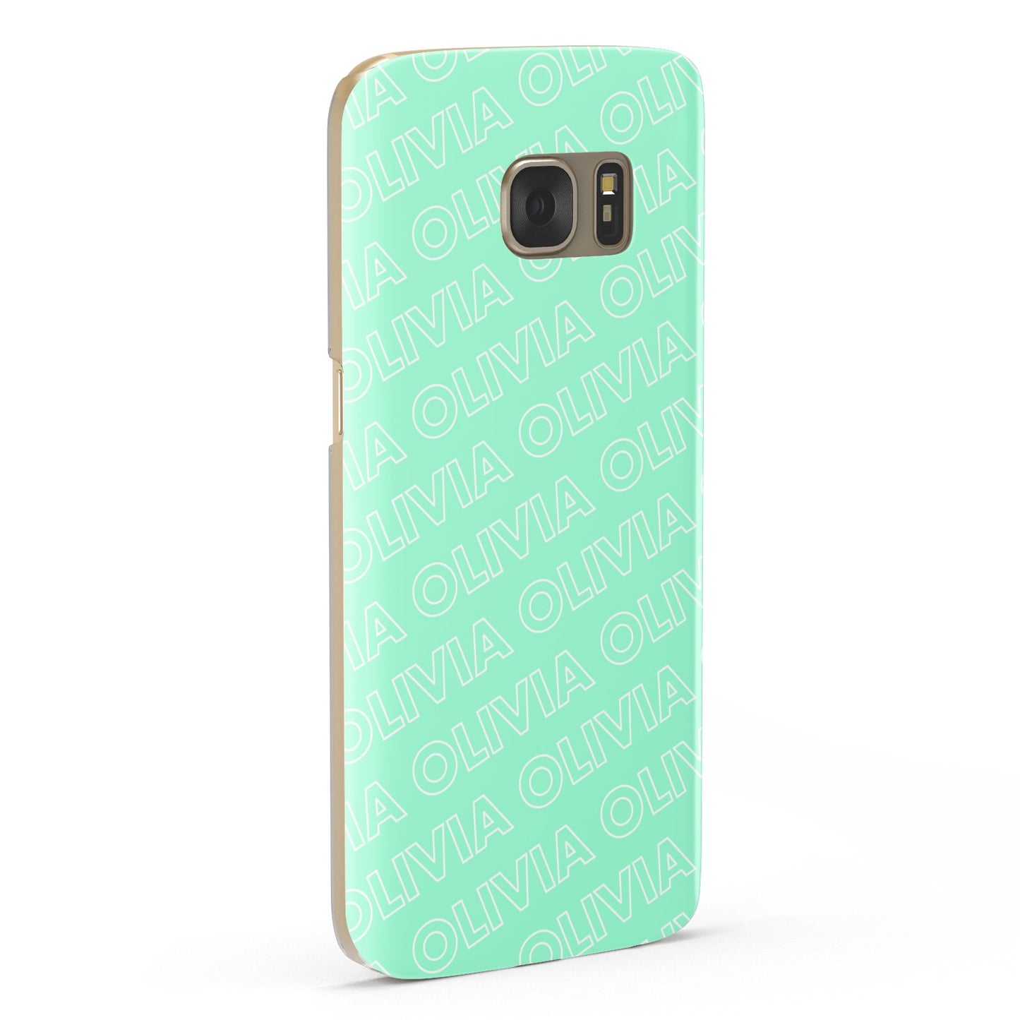 Personalised Aqua Diagonal Name Samsung Galaxy Case Fourty Five Degrees