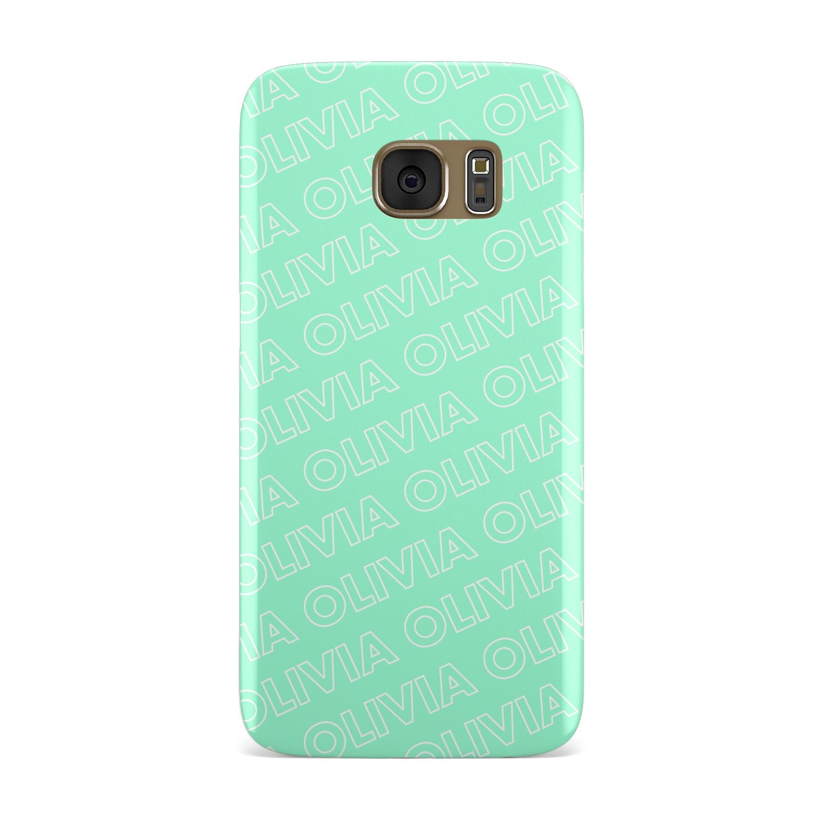 Personalised Aqua Diagonal Name Samsung Galaxy Case