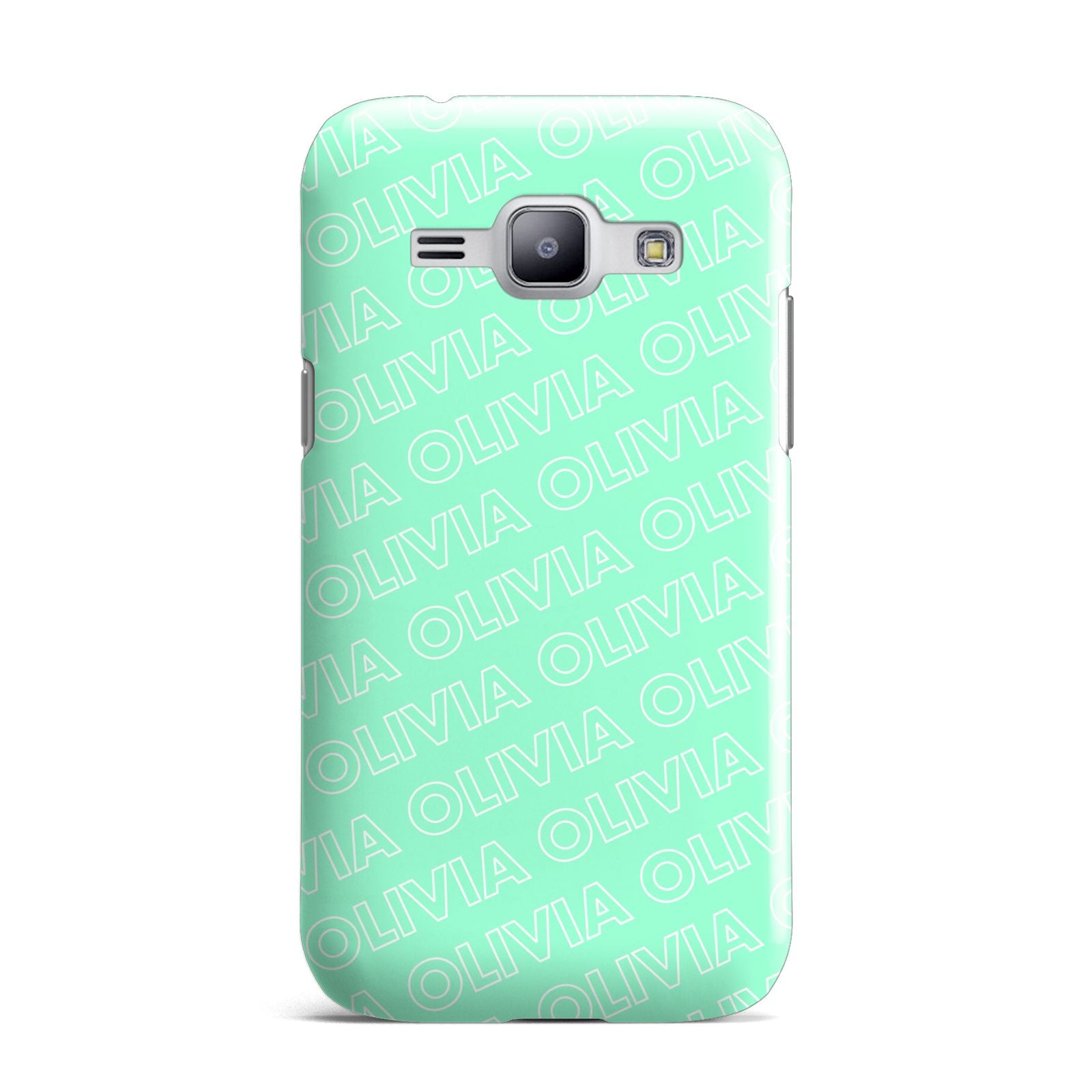 Personalised Aqua Diagonal Name Samsung Galaxy J1 2015 Case