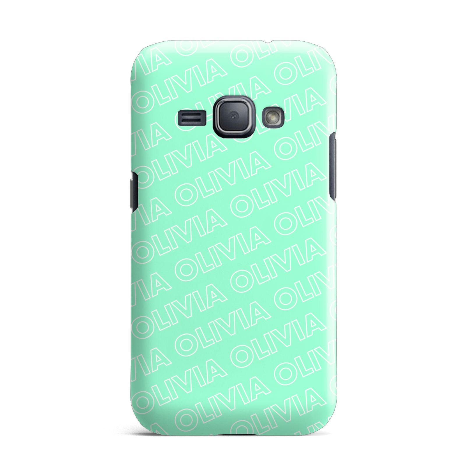 Personalised Aqua Diagonal Name Samsung Galaxy J1 2016 Case