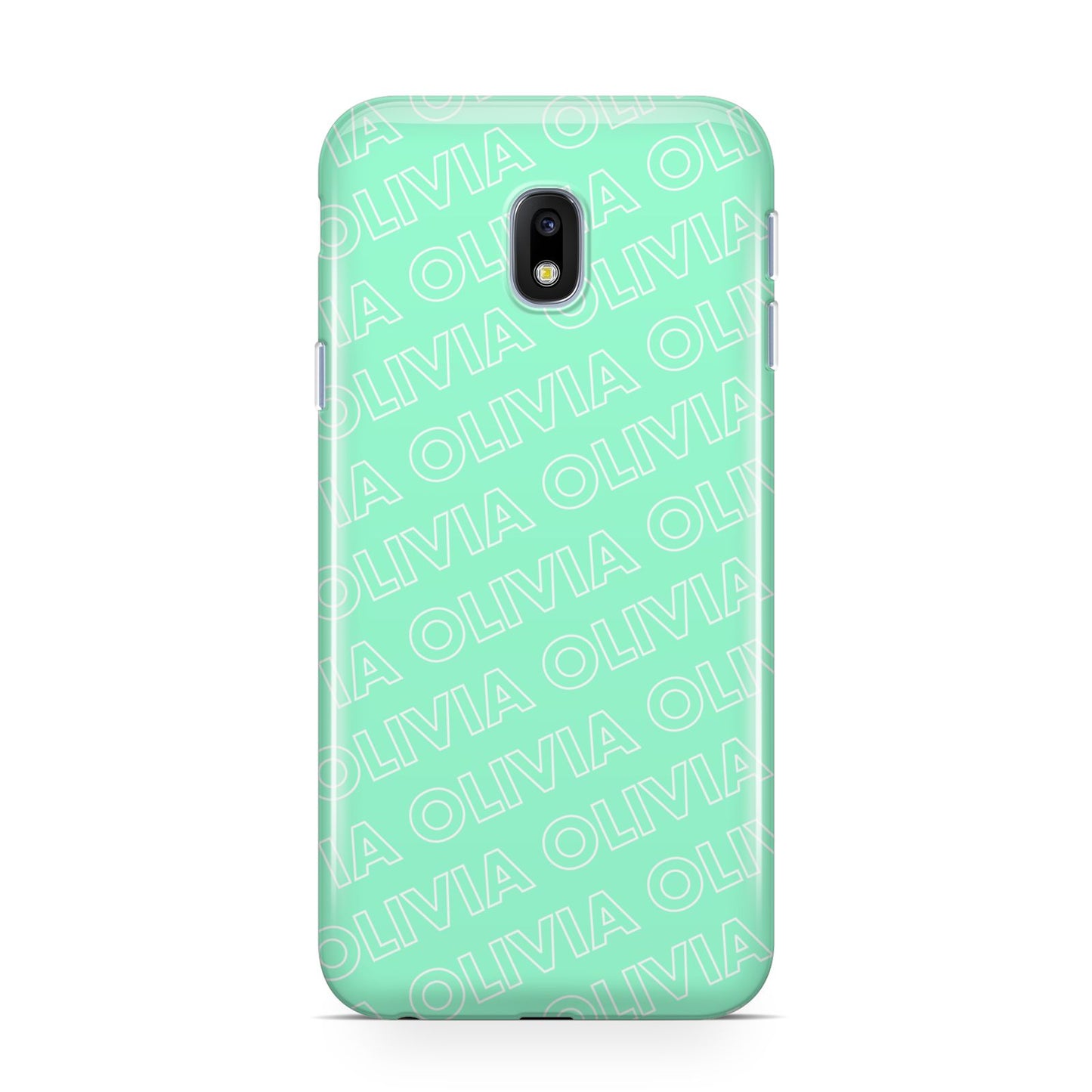 Personalised Aqua Diagonal Name Samsung Galaxy J3 2017 Case