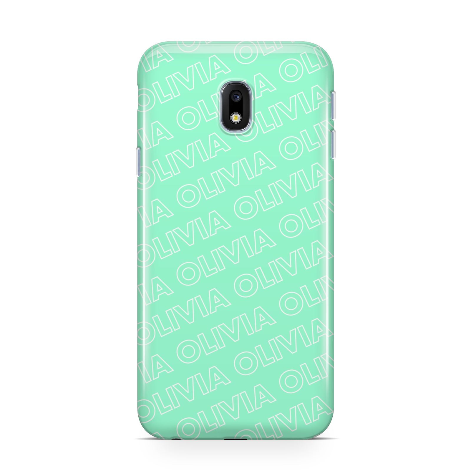 Personalised Aqua Diagonal Name Samsung Galaxy J3 2017 Case