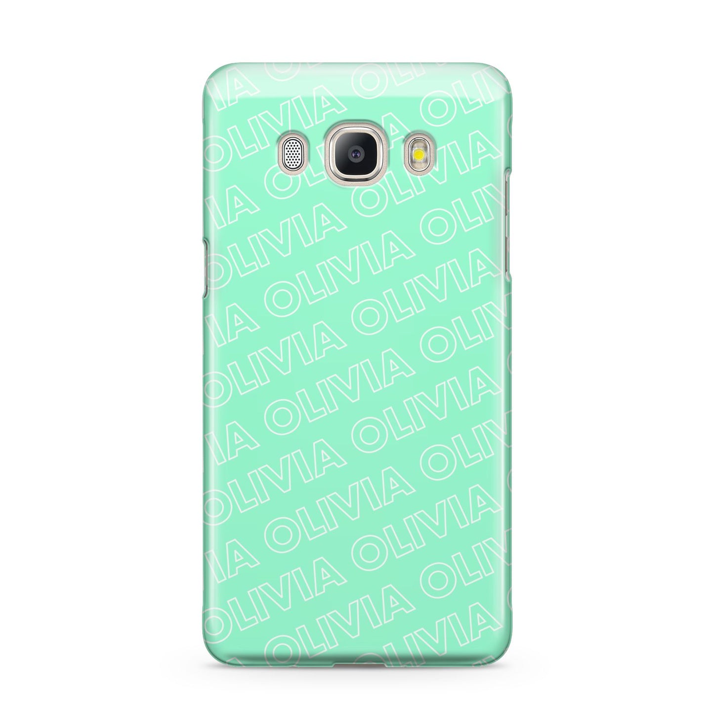 Personalised Aqua Diagonal Name Samsung Galaxy J5 2016 Case