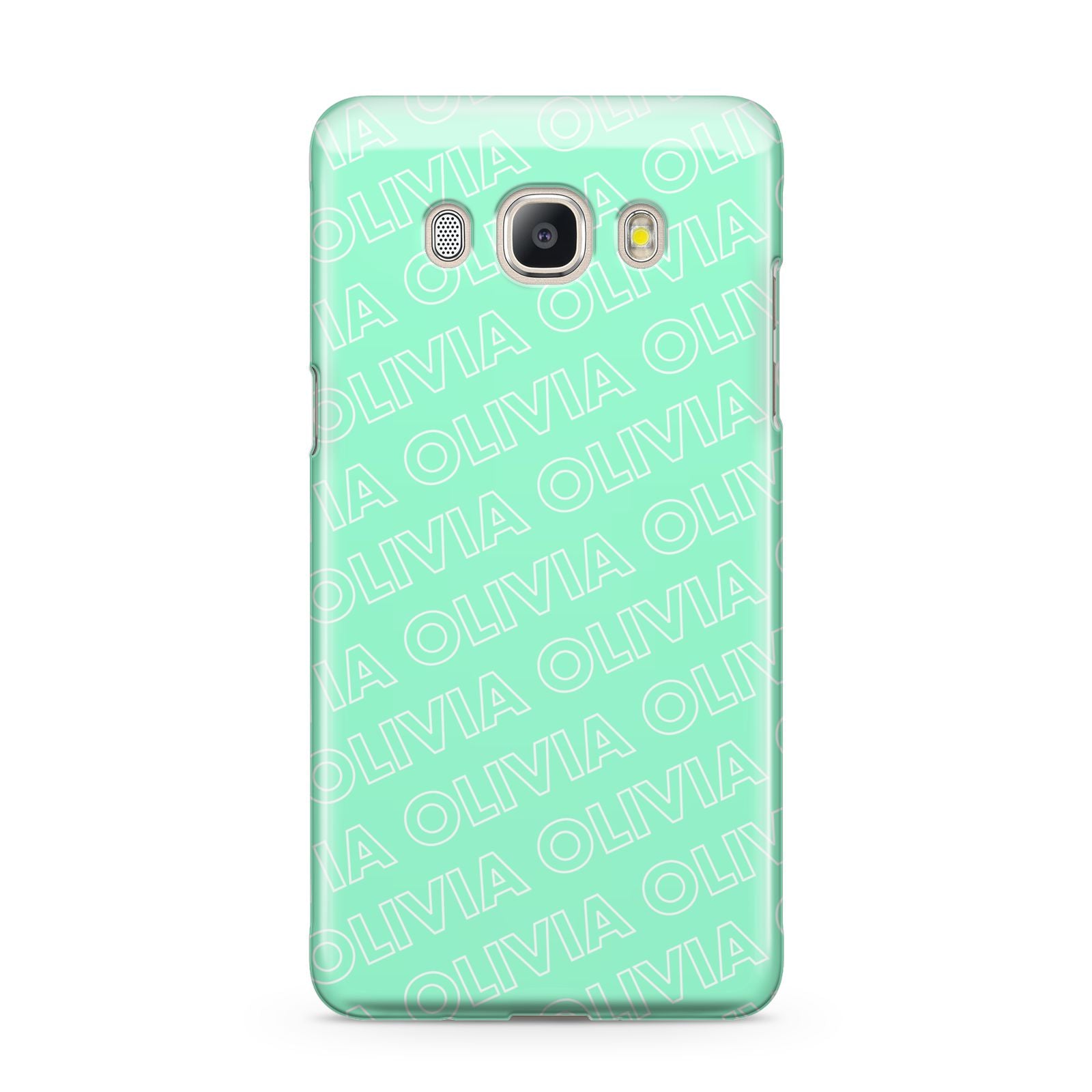 Personalised Aqua Diagonal Name Samsung Galaxy J5 2016 Case