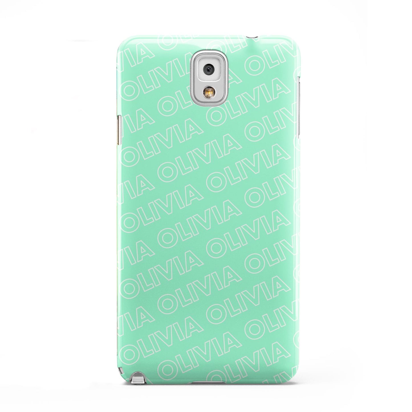Personalised Aqua Diagonal Name Samsung Galaxy Note 3 Case