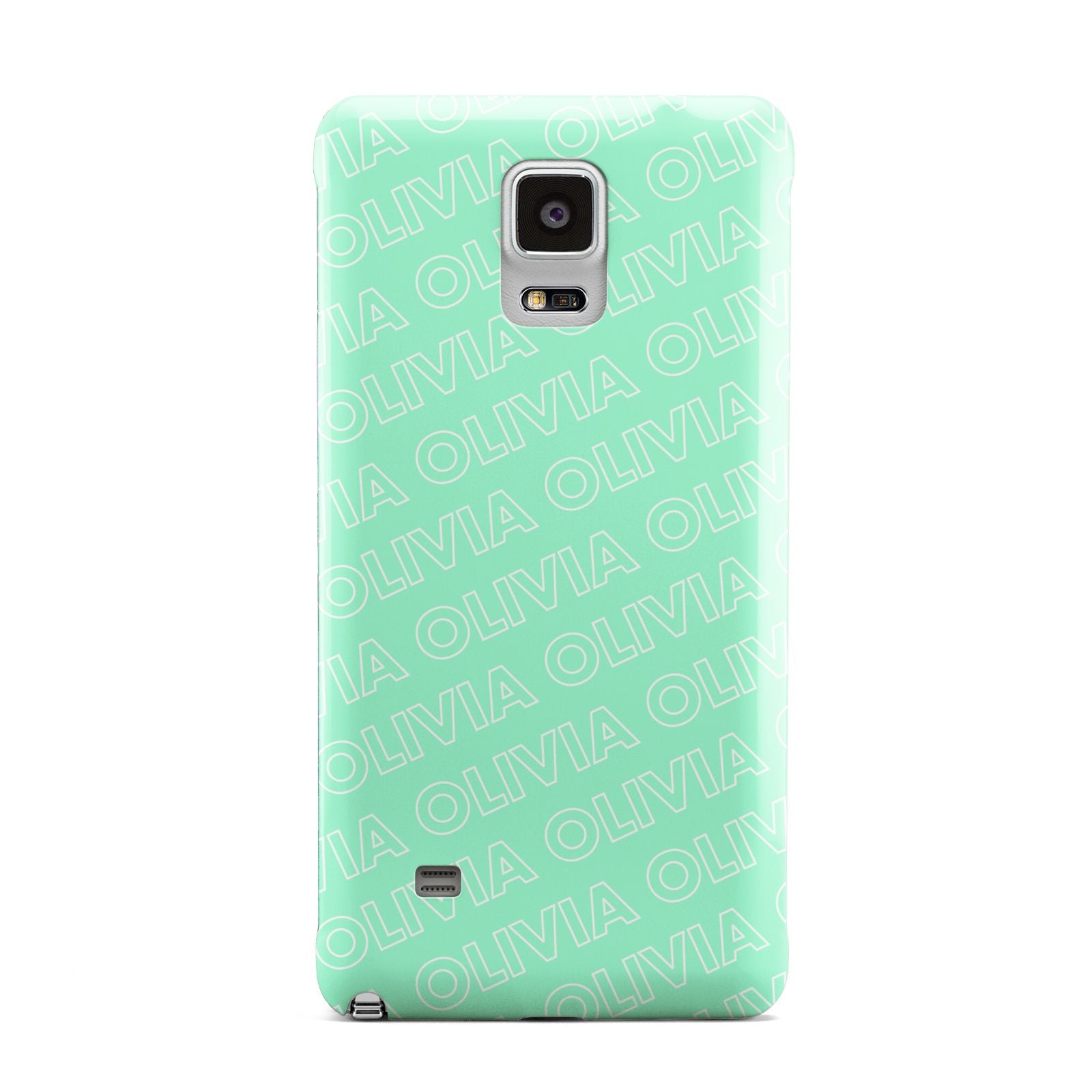 Personalised Aqua Diagonal Name Samsung Galaxy Note 4 Case