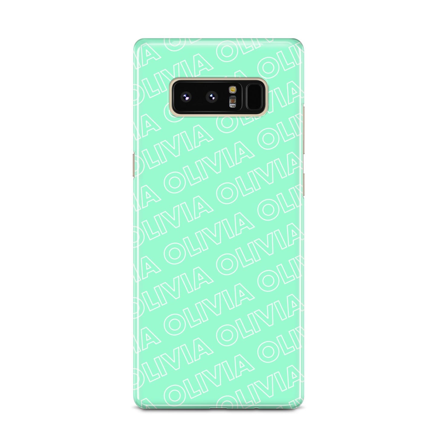 Personalised Aqua Diagonal Name Samsung Galaxy Note 8 Case