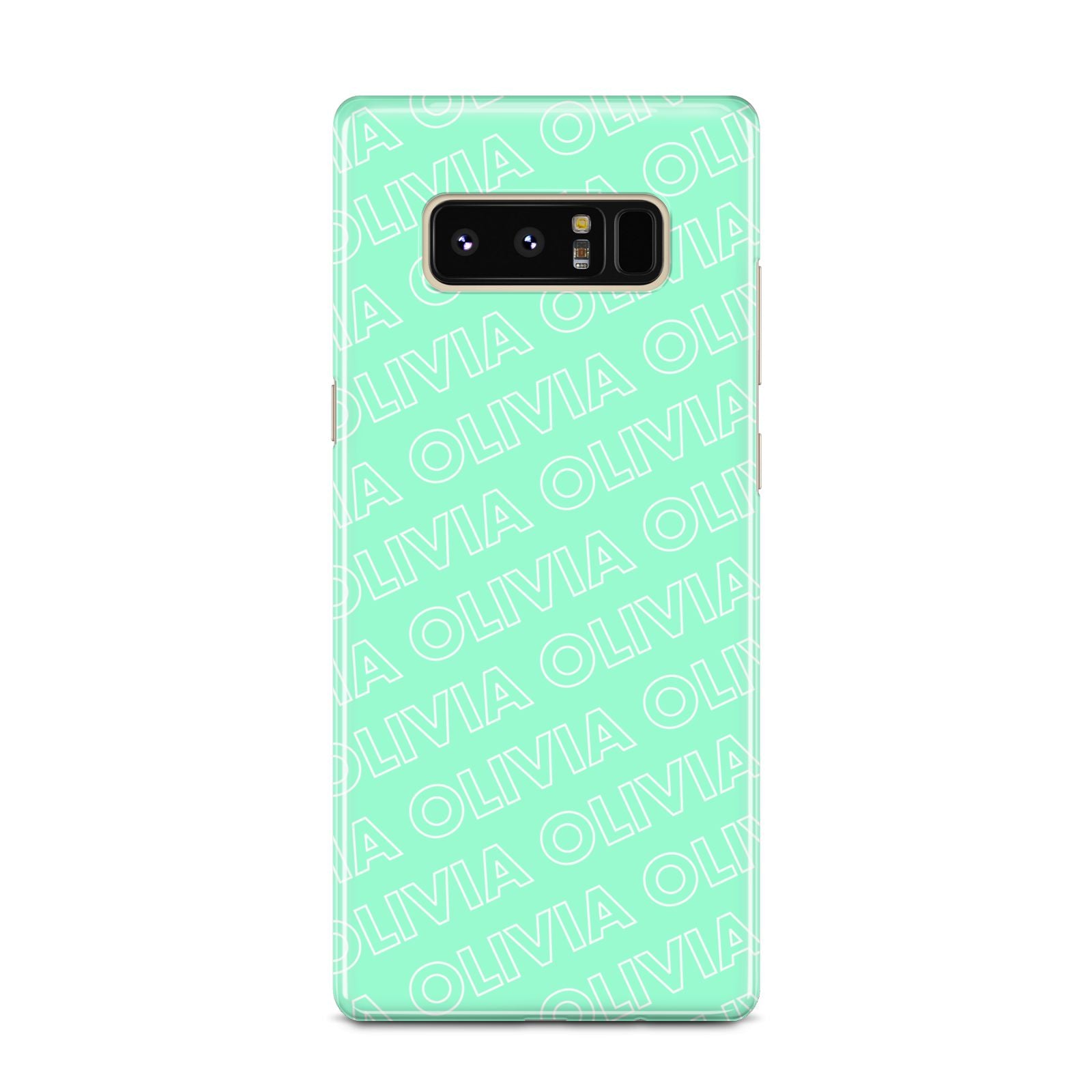 Personalised Aqua Diagonal Name Samsung Galaxy Note 8 Case