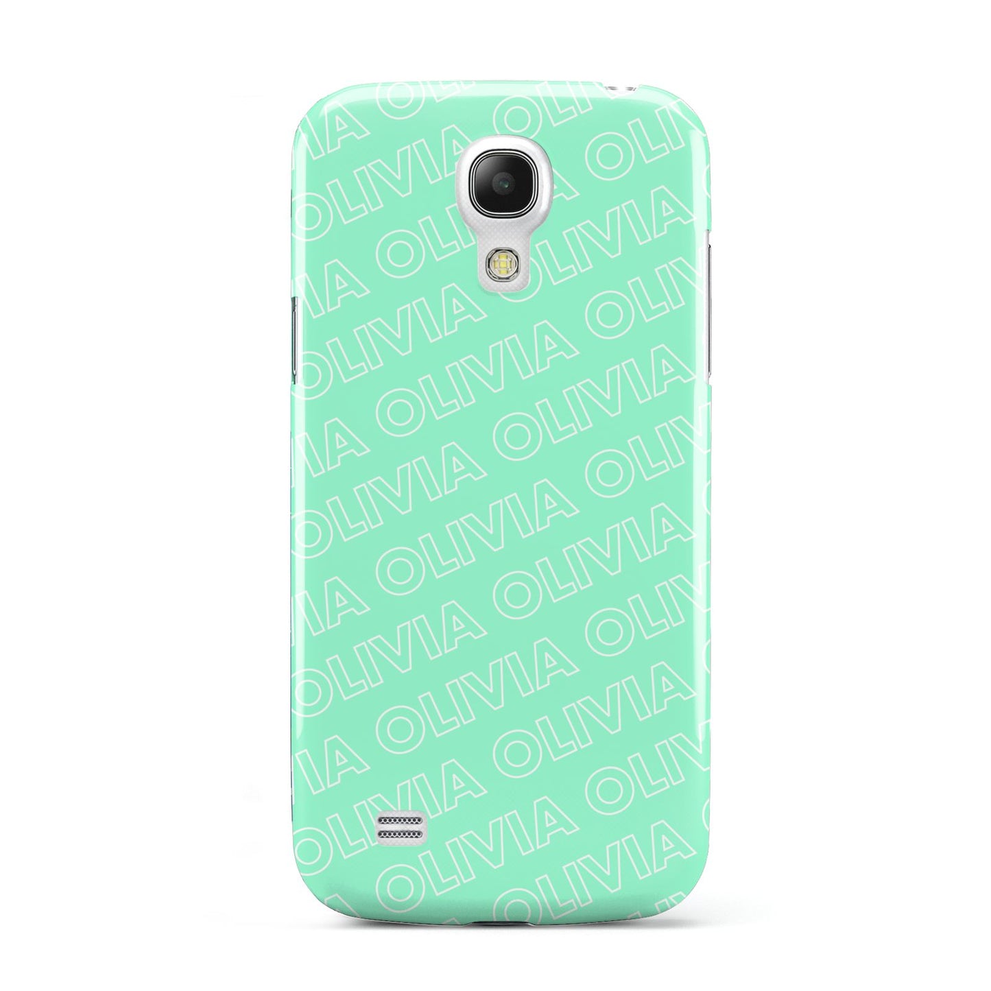 Personalised Aqua Diagonal Name Samsung Galaxy S4 Mini Case