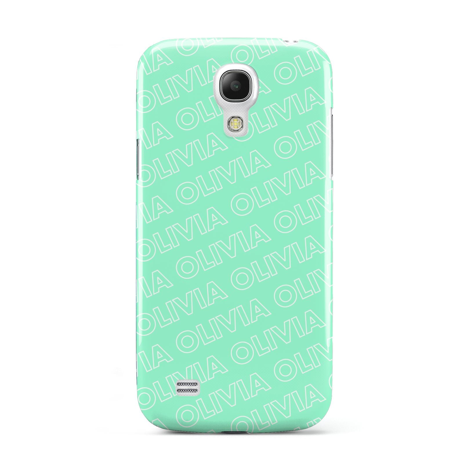 Personalised Aqua Diagonal Name Samsung Galaxy S4 Mini Case