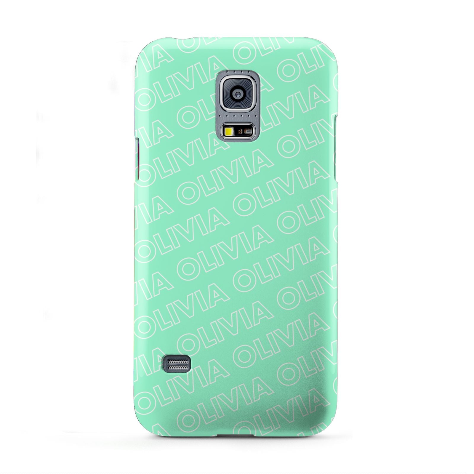 Personalised Aqua Diagonal Name Samsung Galaxy S5 Mini Case