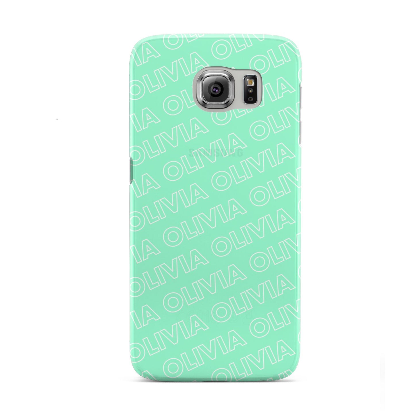 Personalised Aqua Diagonal Name Samsung Galaxy S6 Case